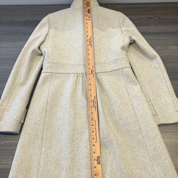 J. Crew Lady Day Wool Blend Coat Women's Size 6 Button Front Light Beige Preppy - Picture 4 of 6